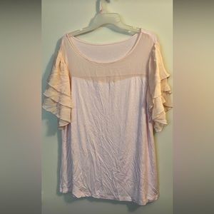 Ruffled Sleeve Plus Size Top